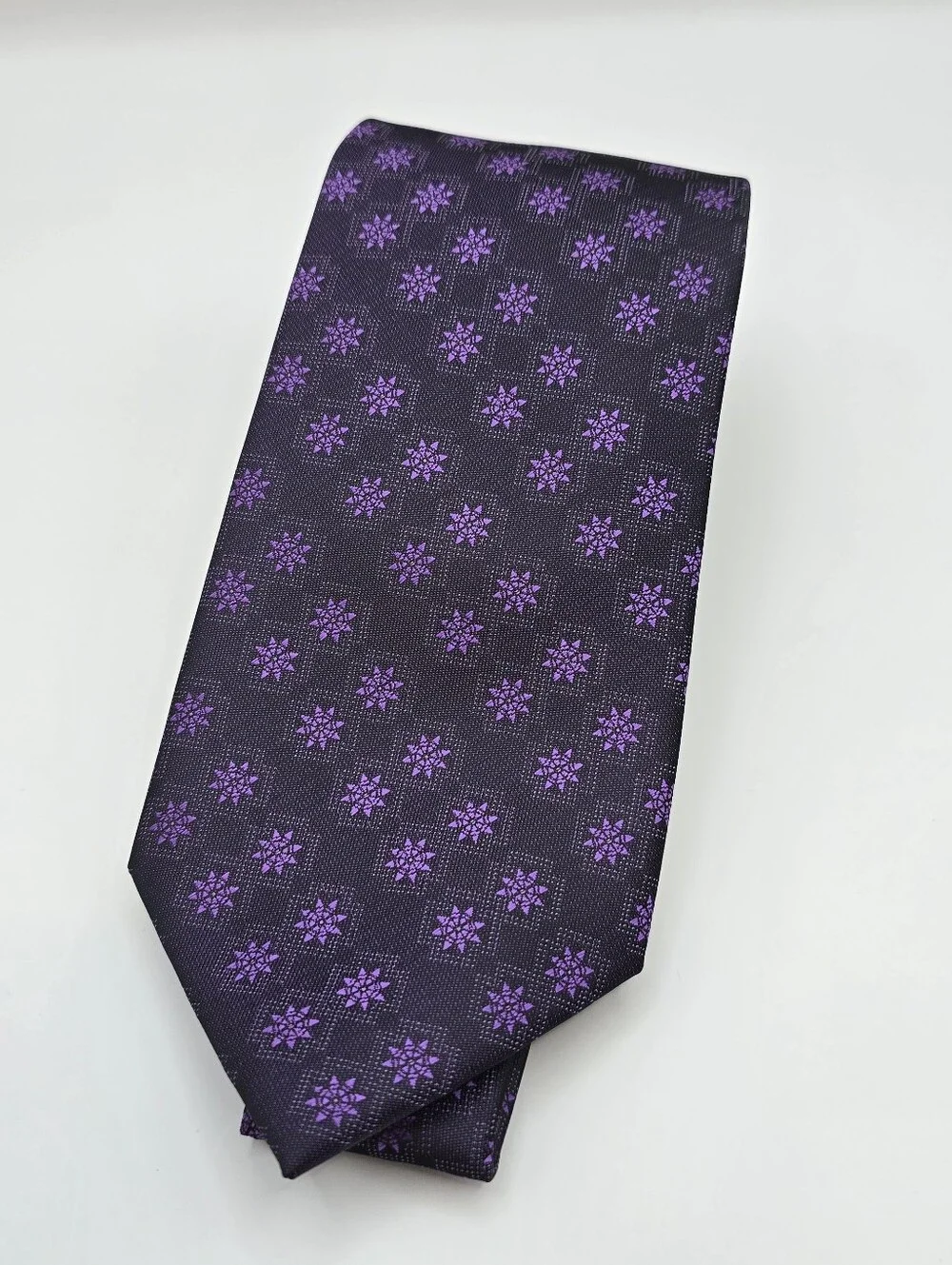 COOGI Purple Geometric Floral Tie